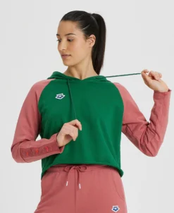 Arena Felpa Donna Crop Hoodie Team