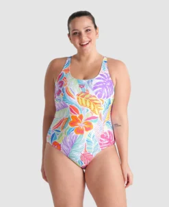 Arena Costume Intero Donna Stampa Tropicale PLUS